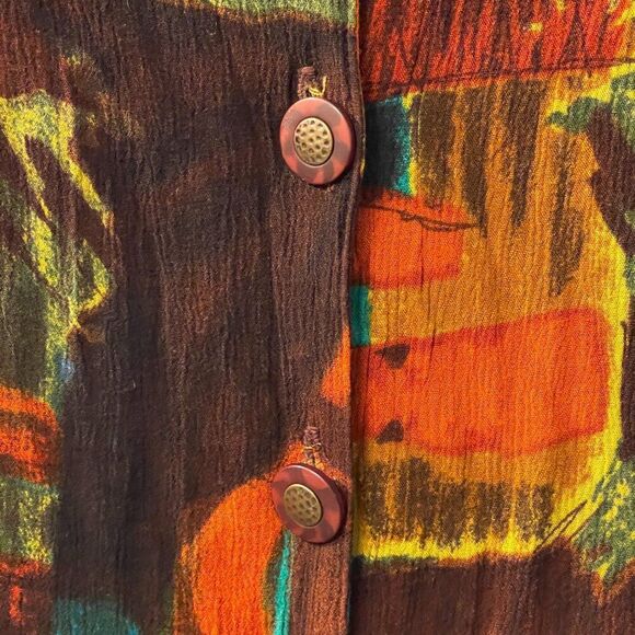 Vintage Cherry Creek 1X Abstract Print Button-Up Blouse - Picture 5 of 9